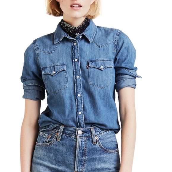 western style denim shirt